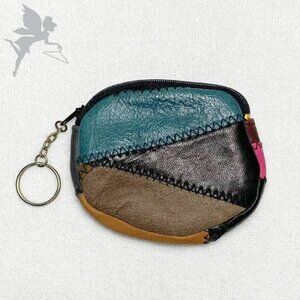 VINTAGE MINI Leather Patchwork Coin/ Change Purse